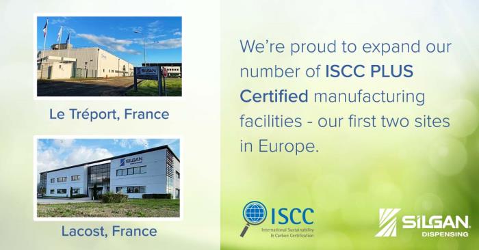 Silgan Dispensing expands number of ISCC PLUS certified manufacturing facilities